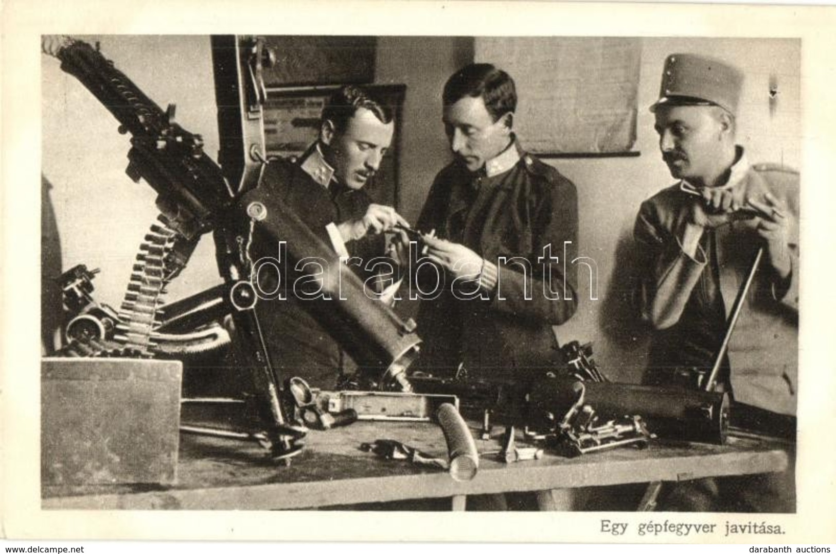 ** T1/T2 Egy Gépfegyver Javítása / WWI Austro-Hungarian K.u.K. Military, Soldiers Repairing A Machine Gun - Unclassified