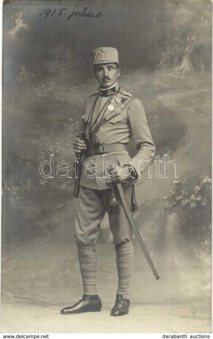 T2/T3 1915 Osztrák-magyar Katonatiszt / WWI Austro-Hungarian K.u.K. Soldier. Photo (EK) - Unclassified