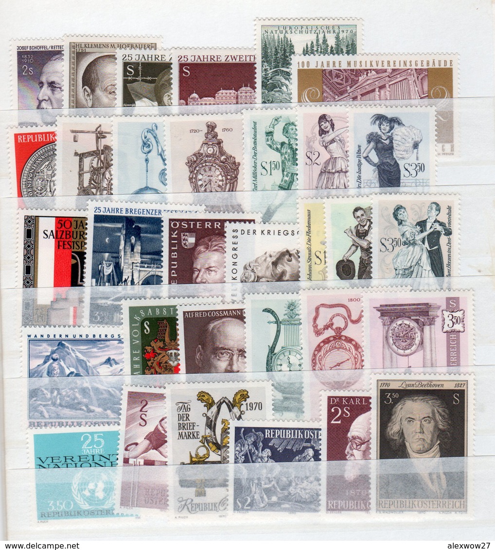 Austria 1970 Annata Completa / Years Complete **MNH /VF - Ganze Jahrgänge