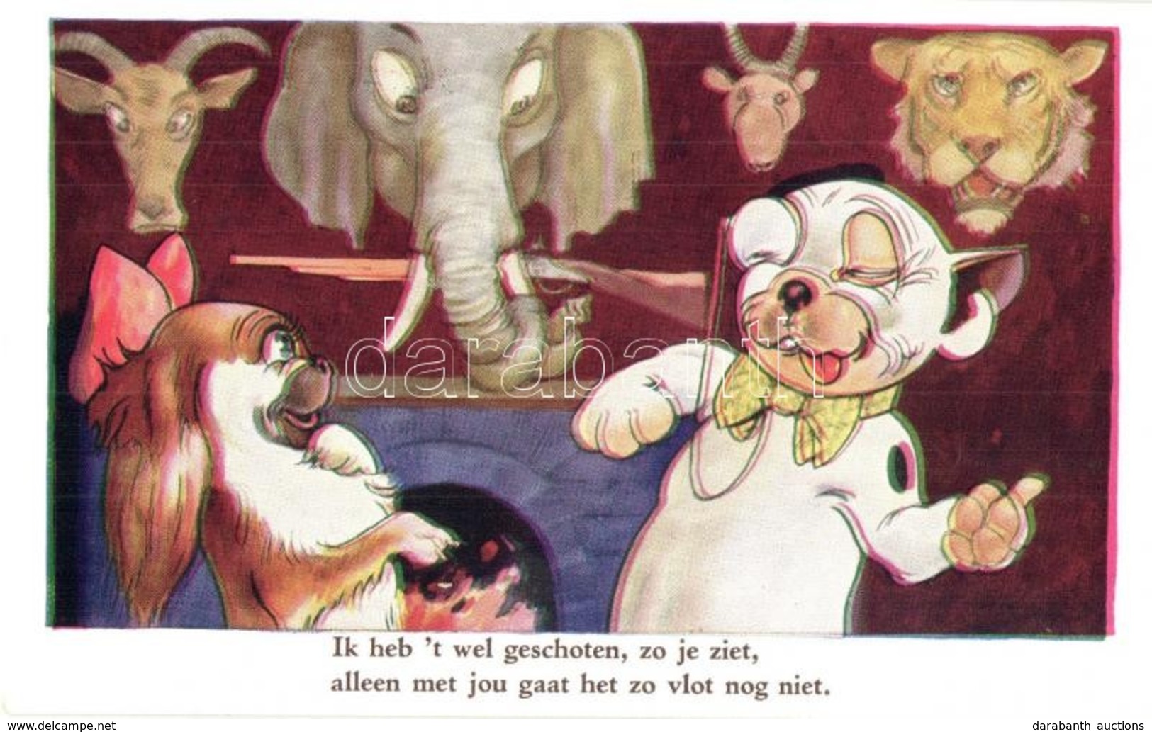 ** T1 Ik Heb 't Wel Geschoten, Zo Je Ziet... / Bonzo Dog Is Drunk. Valentine & Sons Ltd. Bonzo Postcard 5521. S: G. E. S - Unclassified