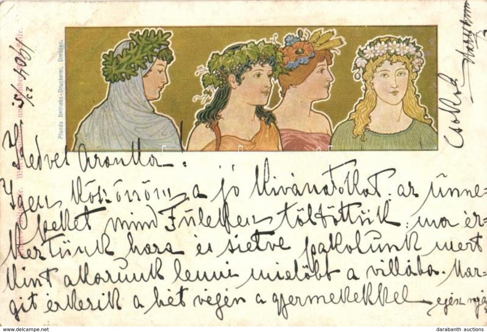 T2/T3 1904 Art Nouveau Ladies. Pfunds-Milchseife Milde Toilette Und Kinder Bade-Seite. Pfunds Betriebs-Druckerei, Dresde - Sin Clasificación