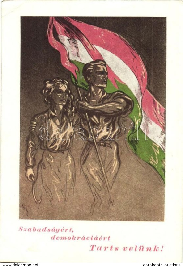 T2/T3 1947 'Szabadságért, Demokráciáért Tarts Velünk!' Partizánbarátok Szövetsége, Budapest / Hungarian Pro-partisan Pro - Non Classés