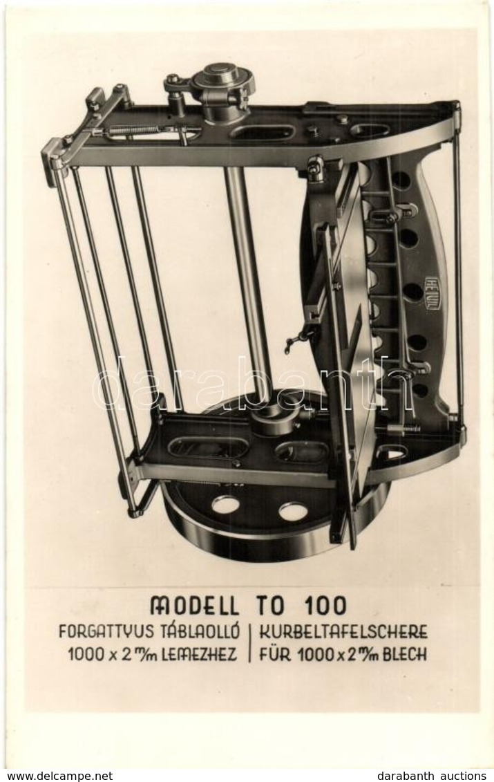 ** T1/T2 MODELL T0 100 - Forgattyús Táblaolló. Heisler Vilmos Szerszámgépgyár Reklámlapja / Kurbeltafelschere, Werkzeugm - Unclassified