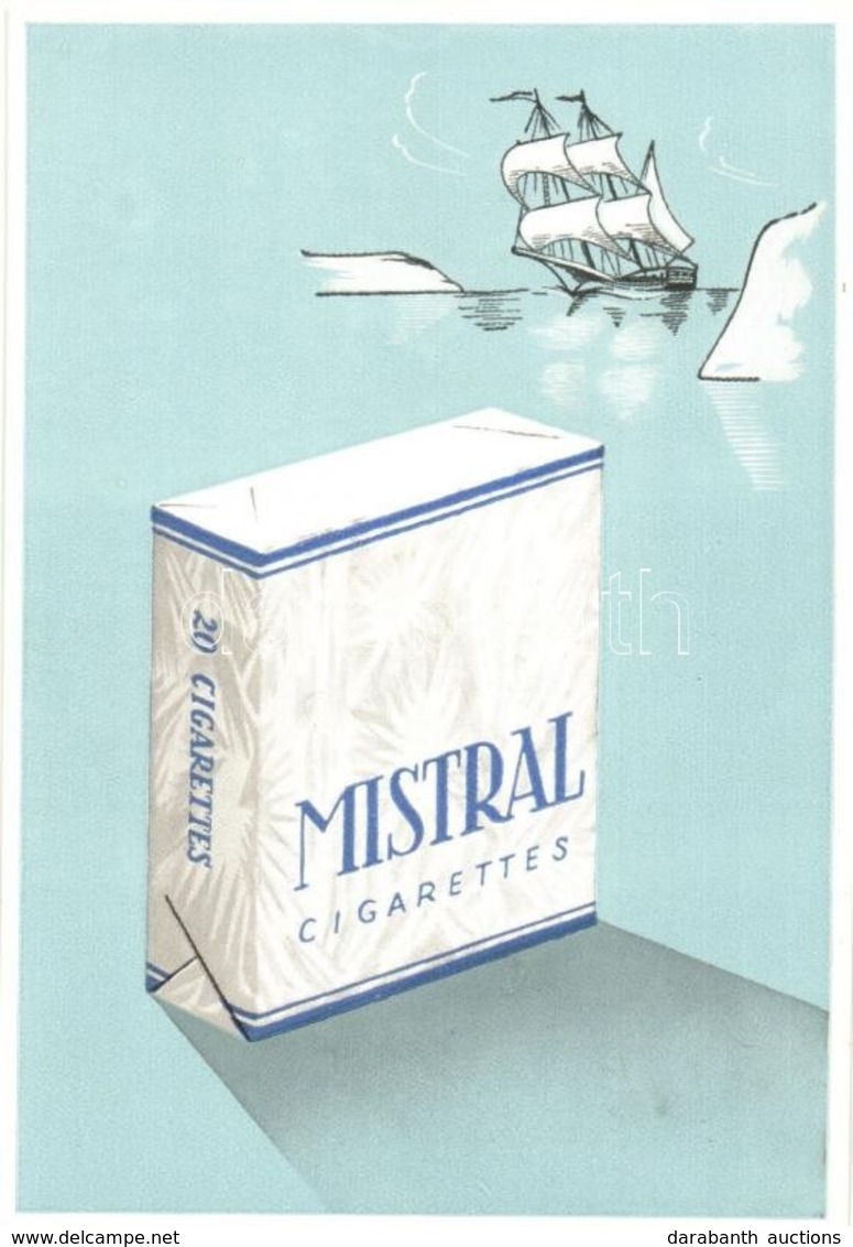 ** T1 Mistral Cigaretta Reklámlap / Mistral Cigarettes Advertisement Card - Unclassified