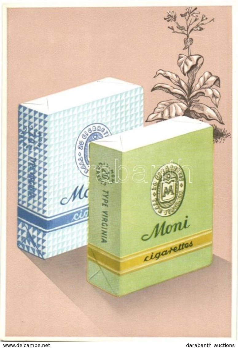 ** T1 Moni Cigaretta Reklámlap / Moni Cigarettes Advertisement Card - Ohne Zuordnung