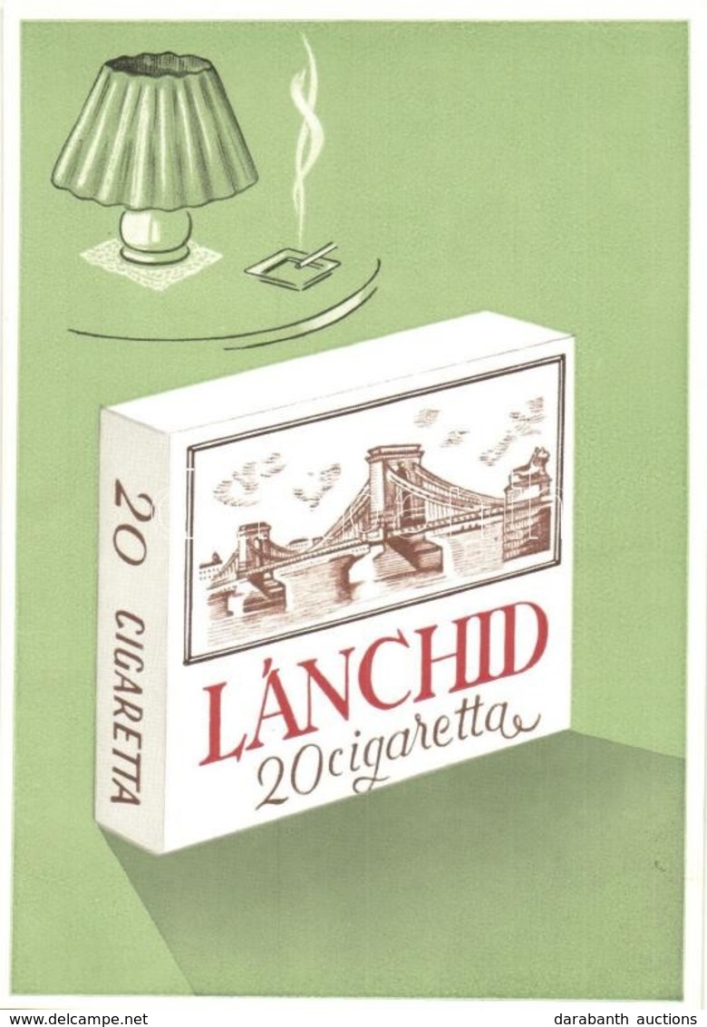 ** T1 Lánchíd Cigaretta Reklámlap / Hungarian Cigarettes Advertisement Card - Unclassified