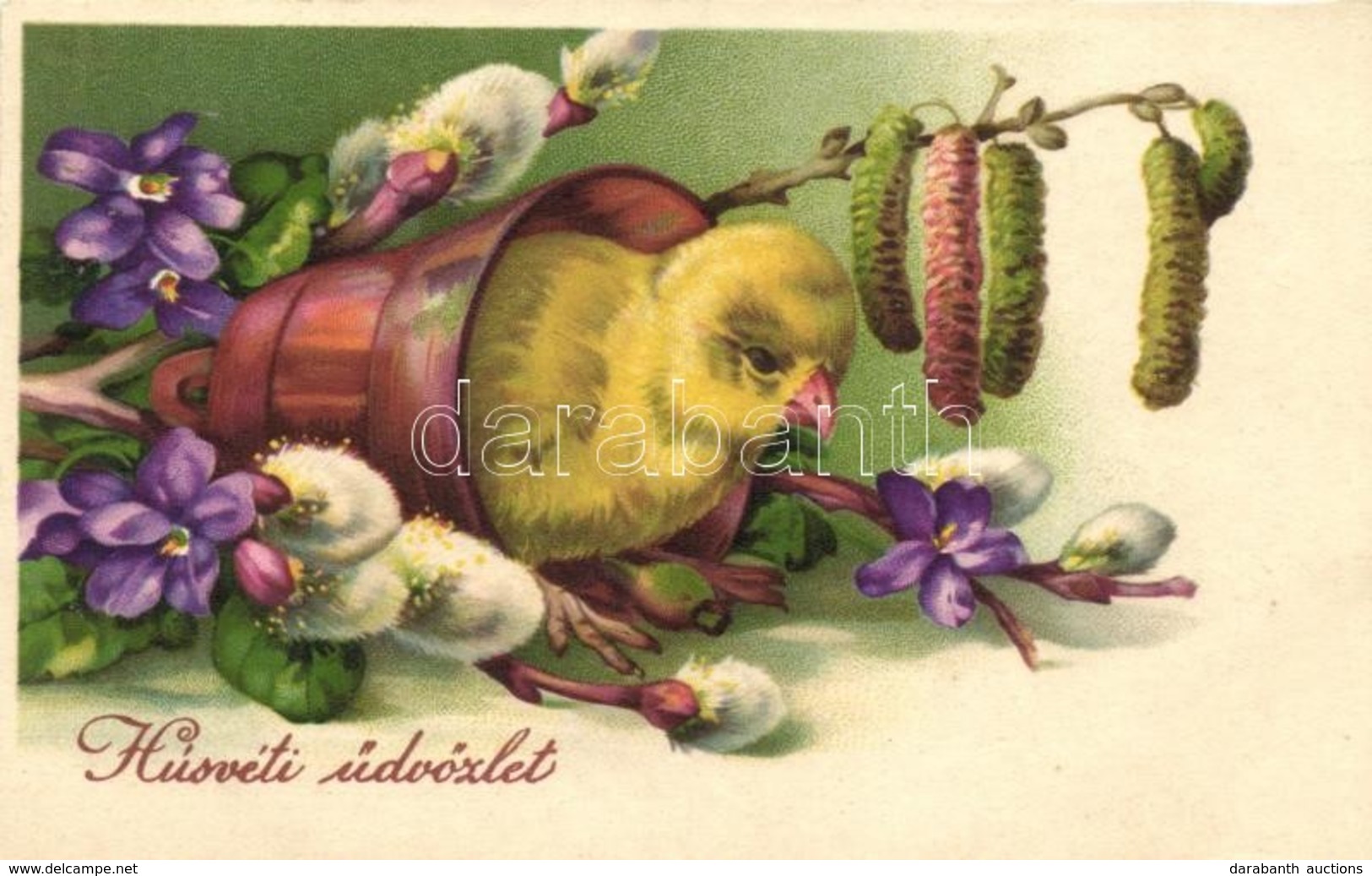 T2 Easter, Chicken With Flowers, Amag 2934. Litho - Sin Clasificación