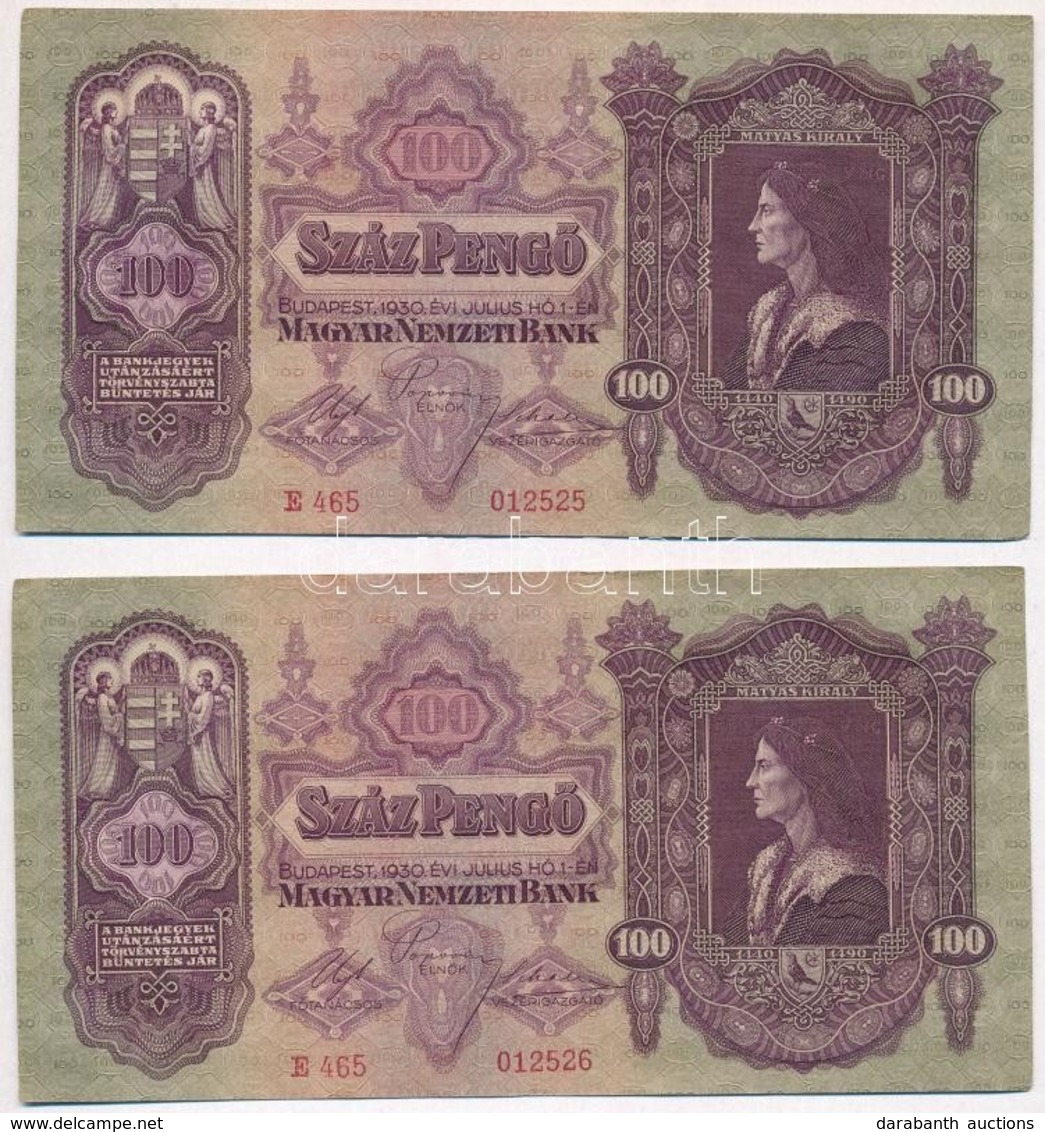 1930. 100P (2x) Sorszámkövetők T:I-
Adamo P17 - Unclassified