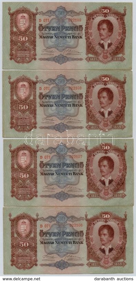 1932. 50P (8x) Sorszámkövetők T:I-,II - Sin Clasificación