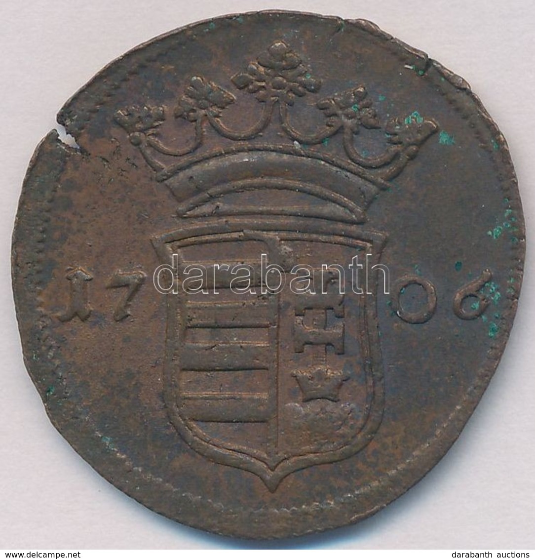 1706. X Poltura Cu 'II. Rákóczi Ferenc' (8,33g) T:2,2- Rep., Kis Patina 
Huszár: 1535., Unger II.: 1133.a - Unclassified