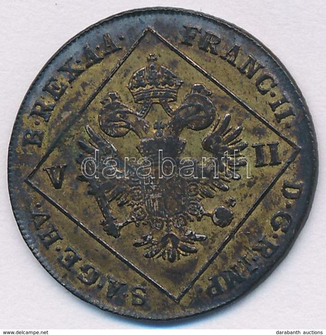 1802B 7Kr Ag 'I. Ferenc' Körmöcbánya (4,34g) T:2 Patina Hungary 1802B 7 Kreuzer Ag 'Franz I' Kremnitz (4,34g) C:XF Patin - Unclassified