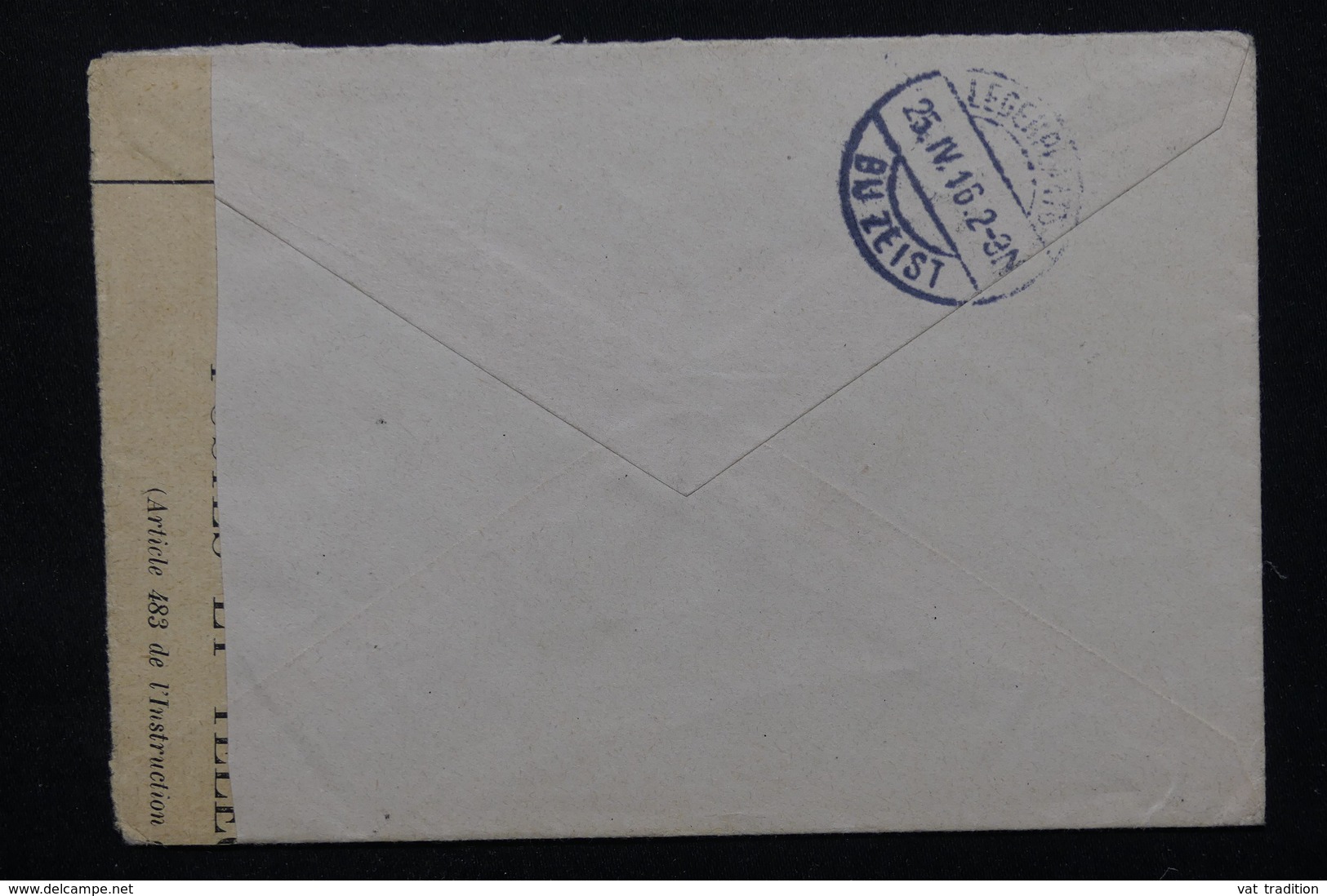 FRANCE - Enveloppe En Franchise De Flixecourt Pour Un Prisonnier Aux Pays Bas En 1916 , Contrôle Postal - L 21307 - Guerre De 1914-18