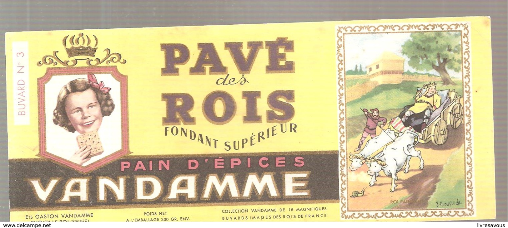 Buvard VANDAMME PAIN D'EPICES PAVE Des ROIS Buvard N°3 - Pain D'épices