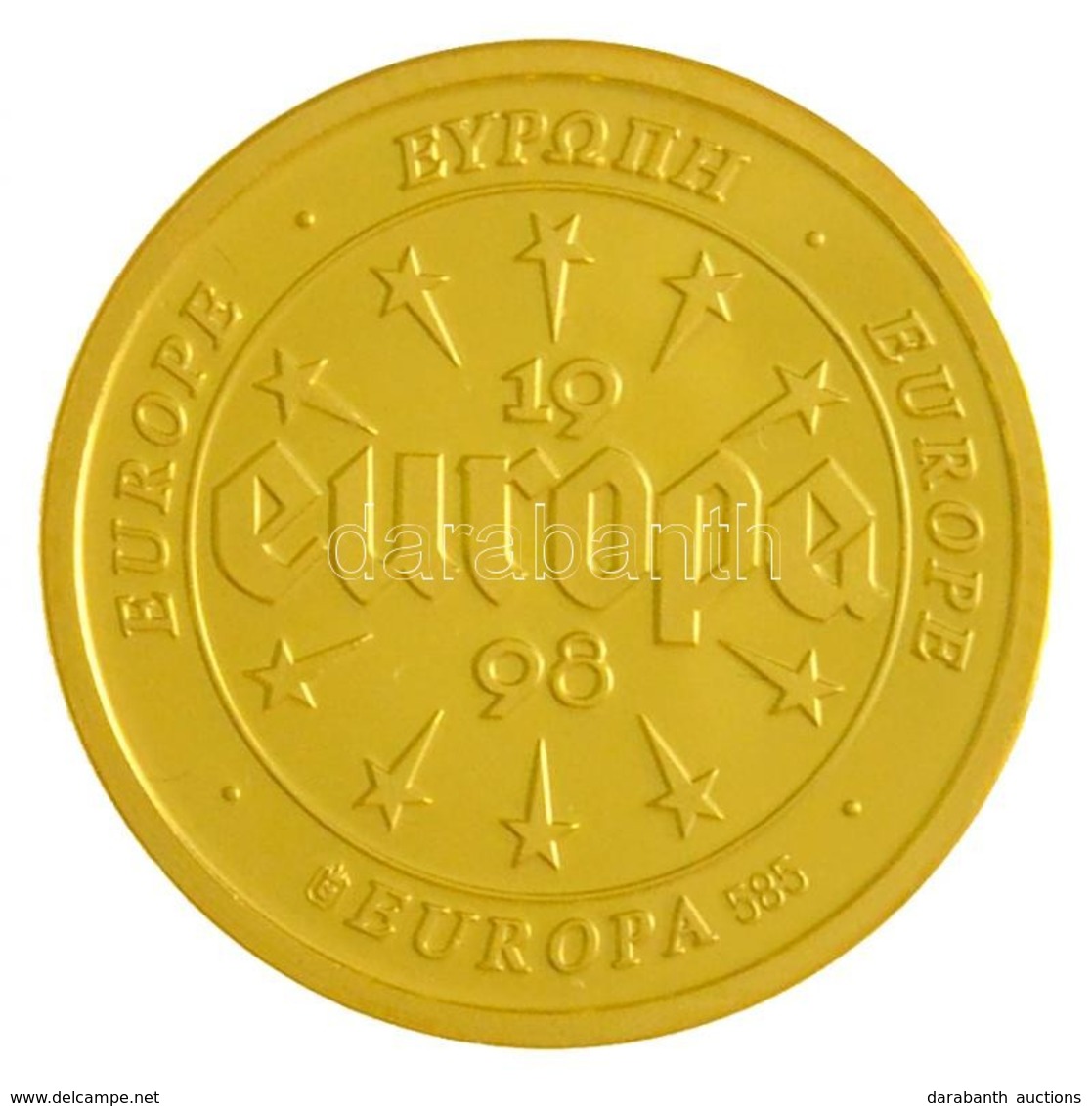 1998. 'Európa - Béke' Au Emlékérem (3,10g/0.585/20mm) T:PP 
1998. 'Europe - Peace' Au Commemorative Medallion (3,10g/0.5 - Non Classés