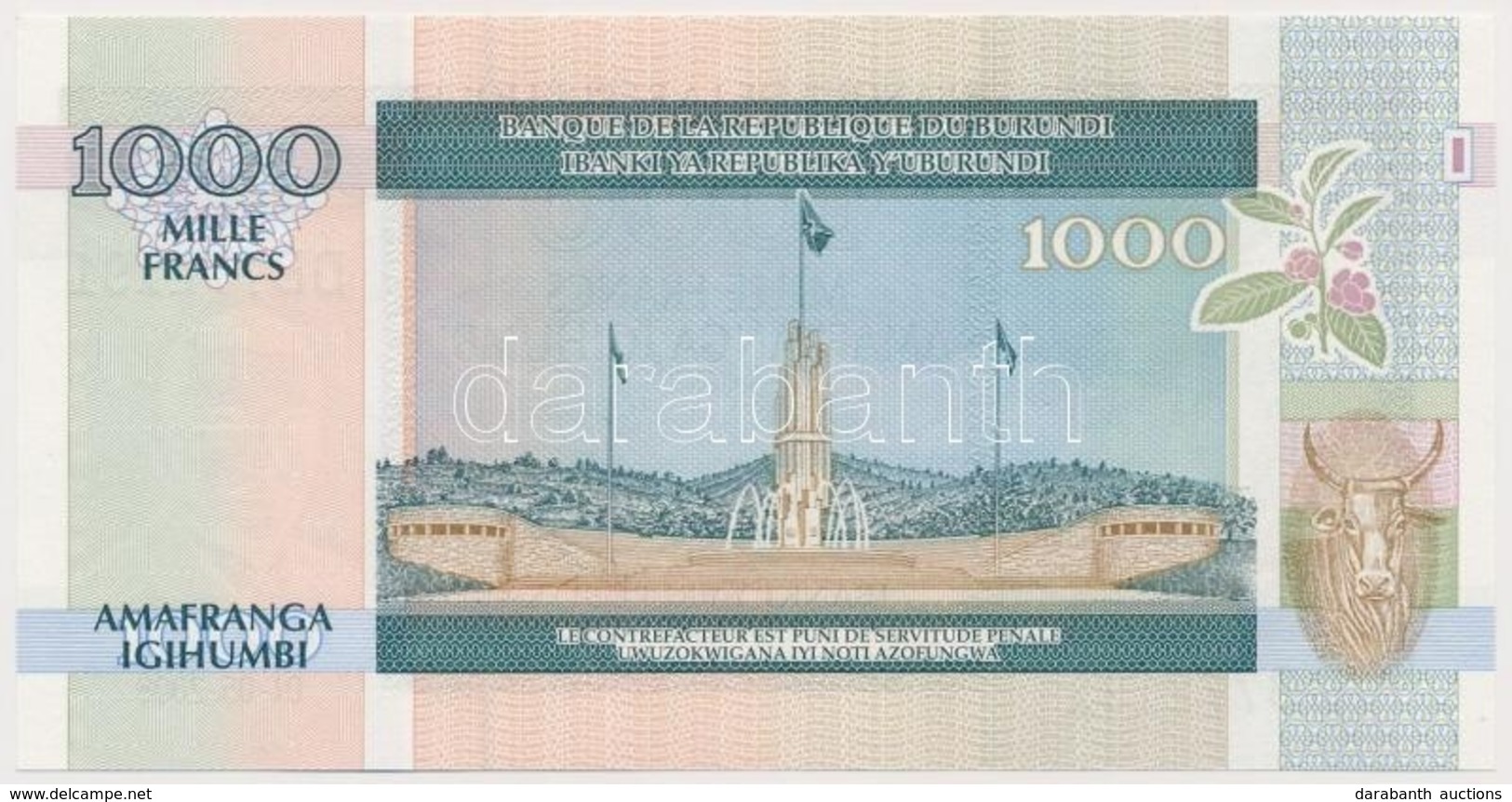 Burundi 2009. 1000Fr T:I
Burundi 2009. 1000 Francs C:UNC - Non Classés