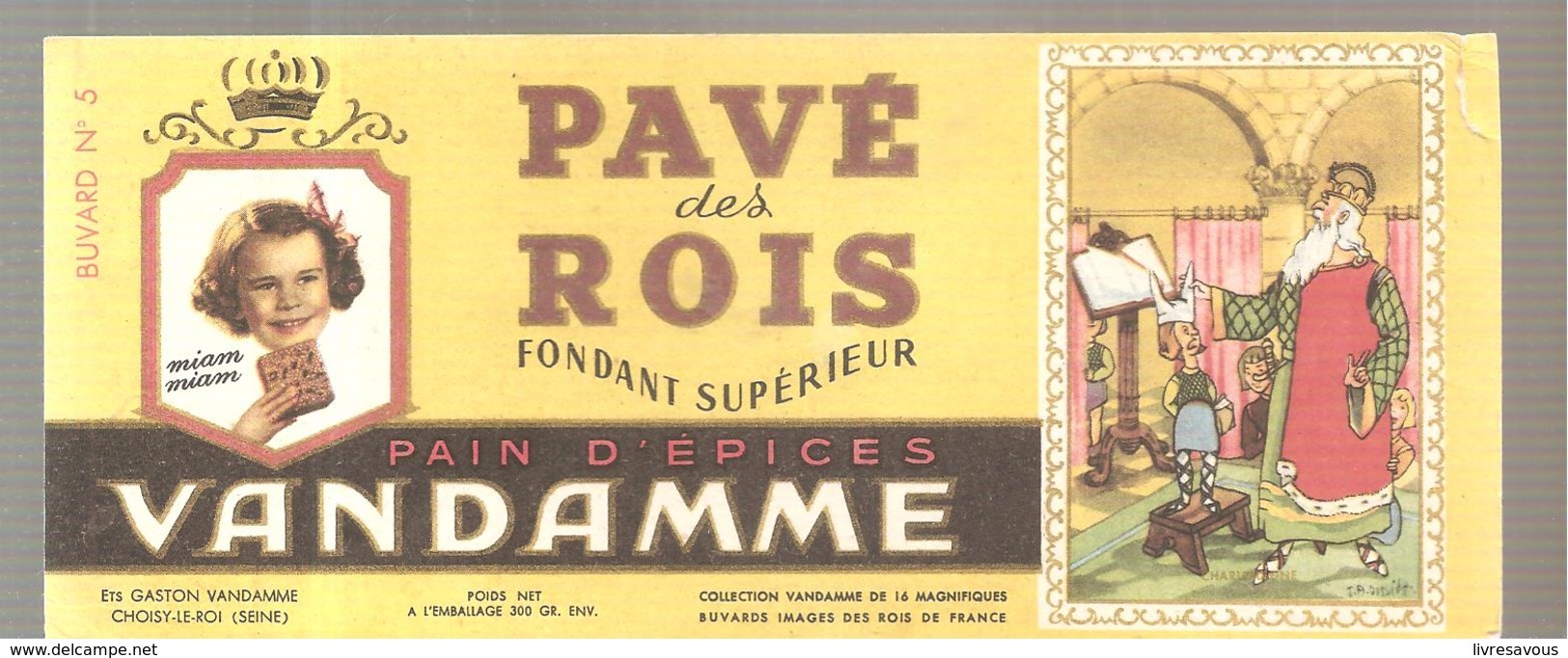 Buvard VANDAMME PAIN D'EPICES PAVE Des ROIS Buvard N°5 - Pain D'épices