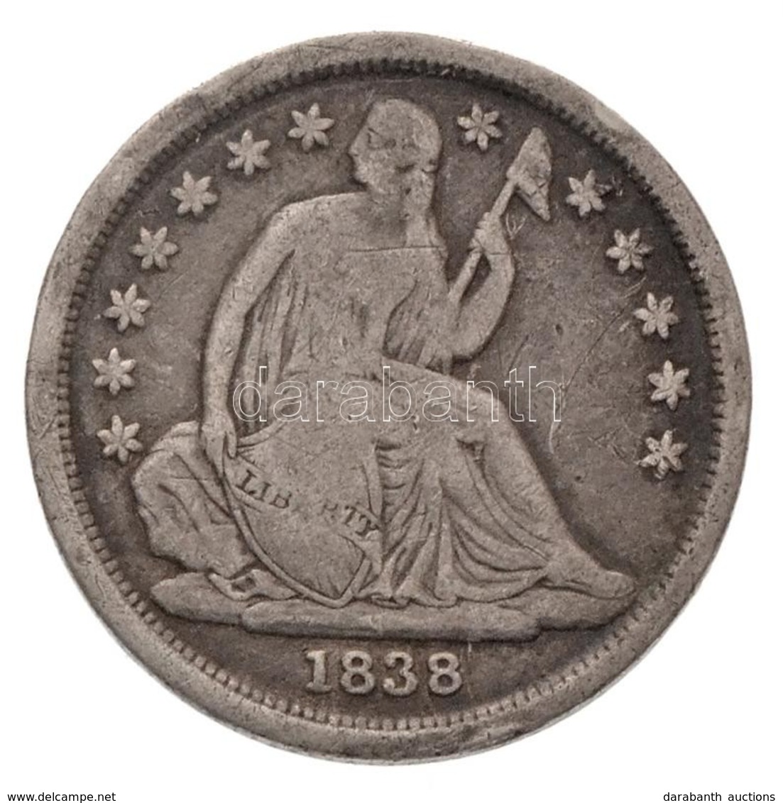 Amerikai Egyesült Államok 1838. 1d Ag (2,61g) T:3
USA 1838. 1 Dime Ag (2,61g) C:F
Krause KM#63.1 - Non Classés