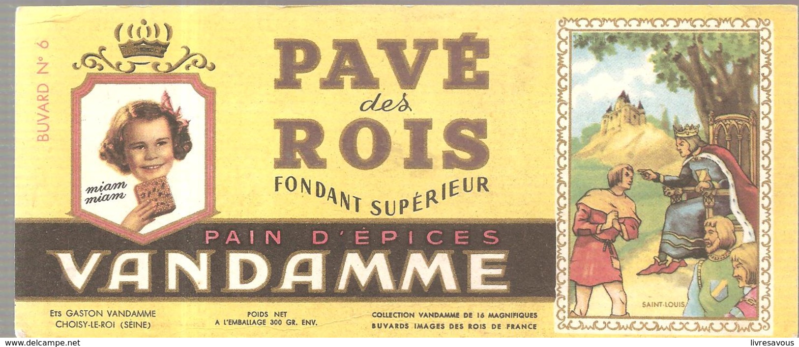 Buvard VANDAMME PAIN D'EPICES PAVE Des ROIS Buvard N°6 Saint Louis - Pain D'épices