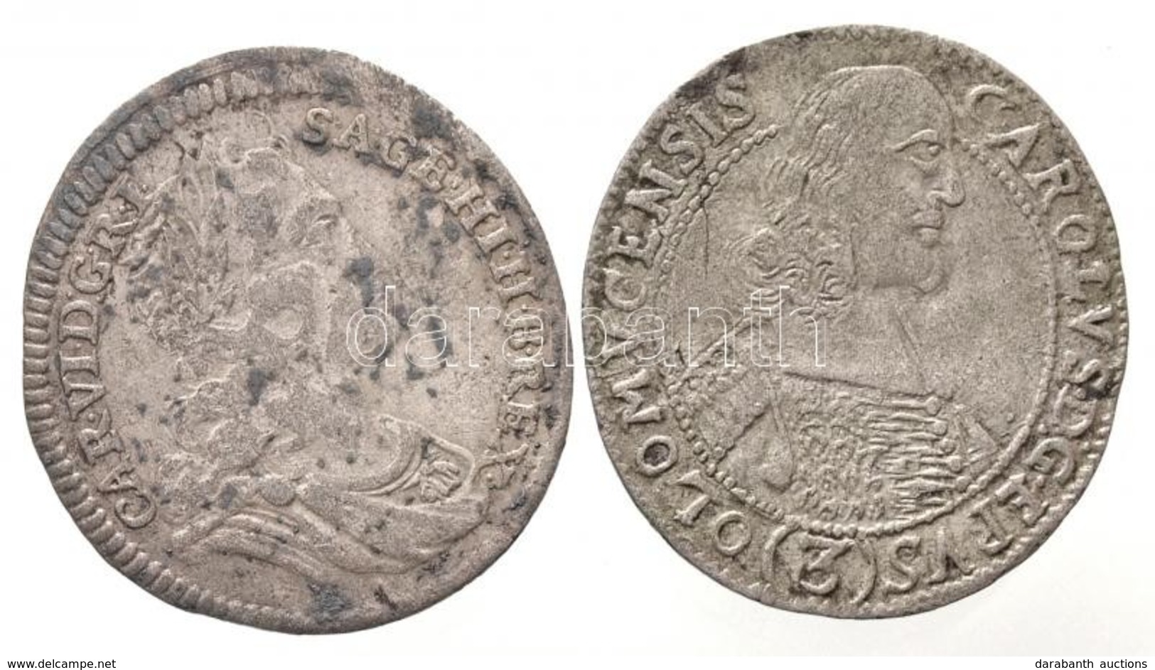 Ausztria 1731. 3kr Ag 'VI. Károly' (1,37g) + Osztrák Államok / Olmütz 1666. 3kr Ag 'II. Károly' (1,4g) T:2,2- / 
Austria - Unclassified