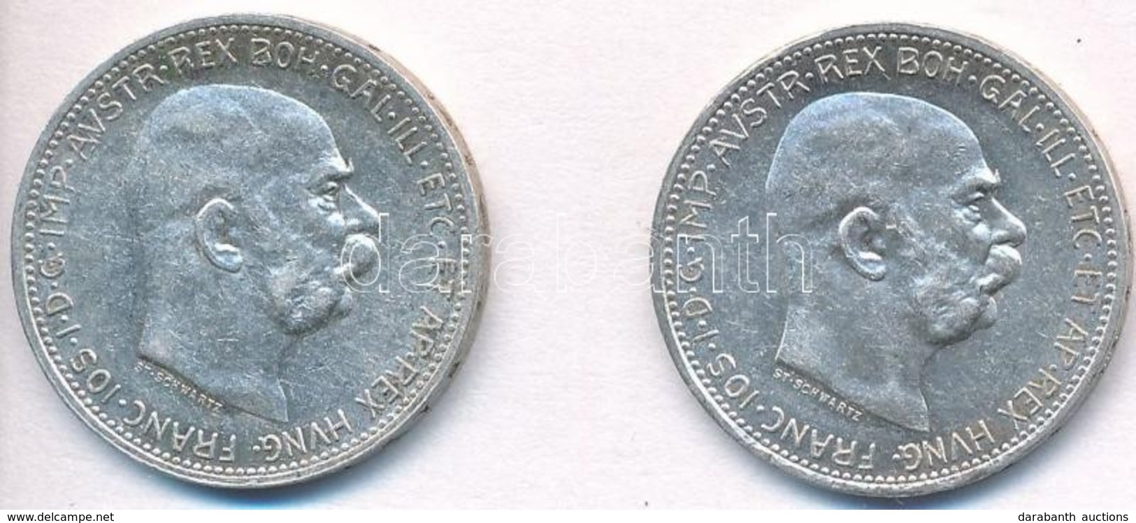 Ausztria 1913-1914. 1K Ag 'Ferenc József' (2xklf) T:1-,2
Austria 1913-1914. 1 Corona Ag 'Franz Joseph' (2xdiff) C:AU,XF - Unclassified