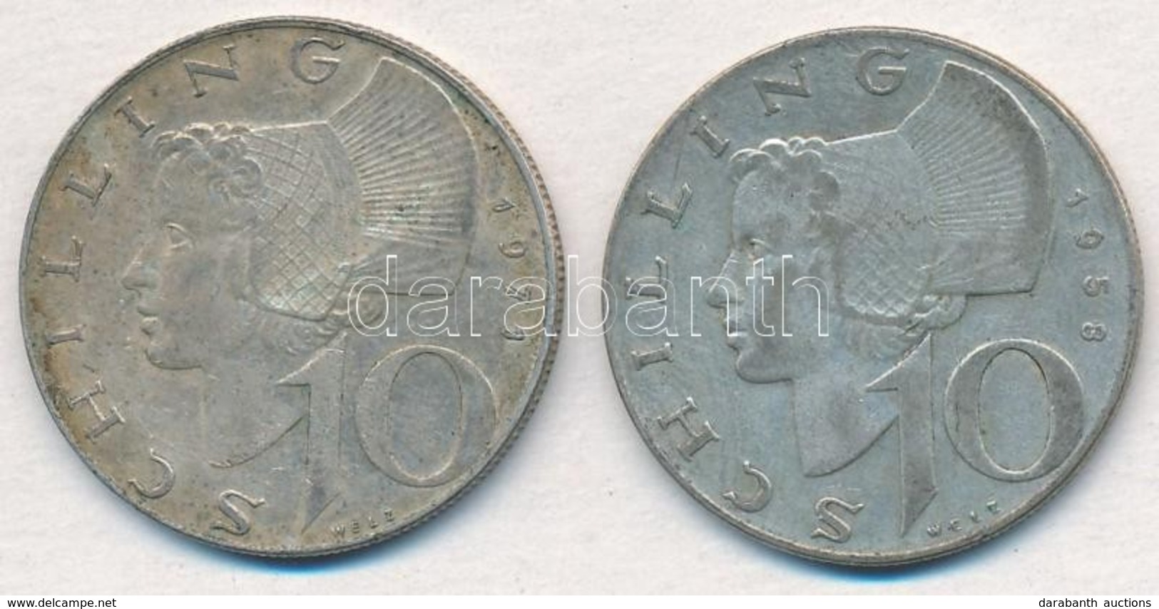 Ausztria 1958-1971. 10Sch Ag (2x) T:2 Patina
Austria 1958-1971. 10 Schilling Ag (2x) C:XF Patina - Non Classés