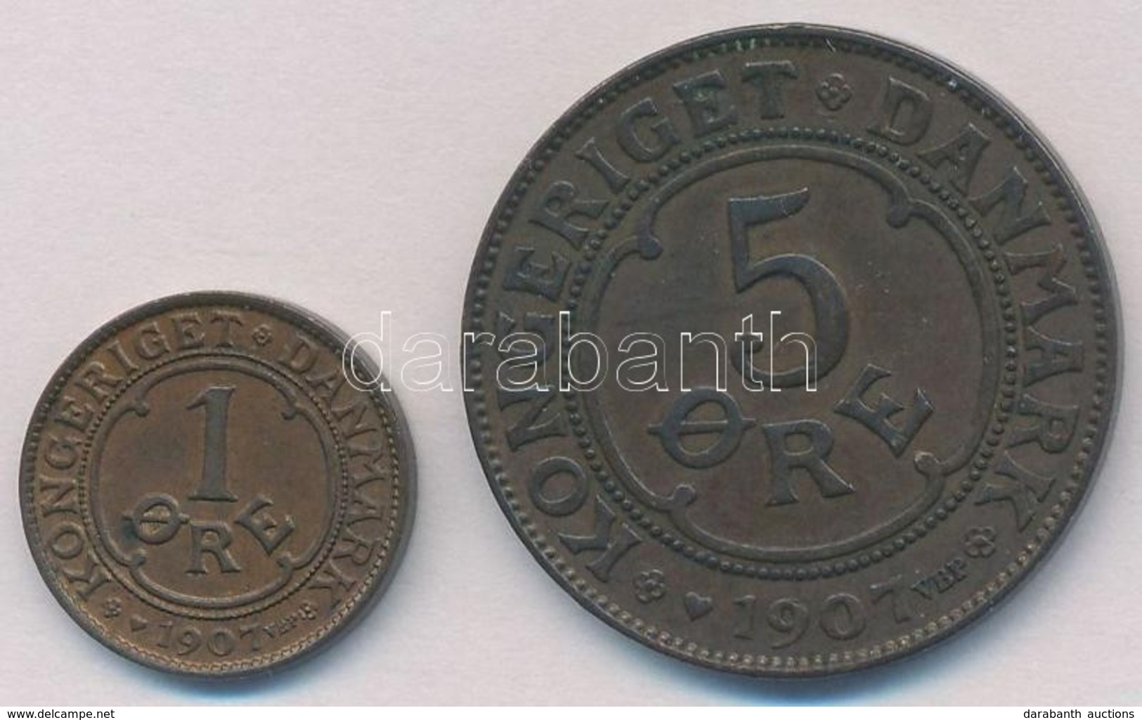 Dánia 1907VBP 1ö Br + 5ö Br T:1-,2
Denmark 1907VBP 1 Ore Br + 5 Ore Br C:AU,XF - Unclassified