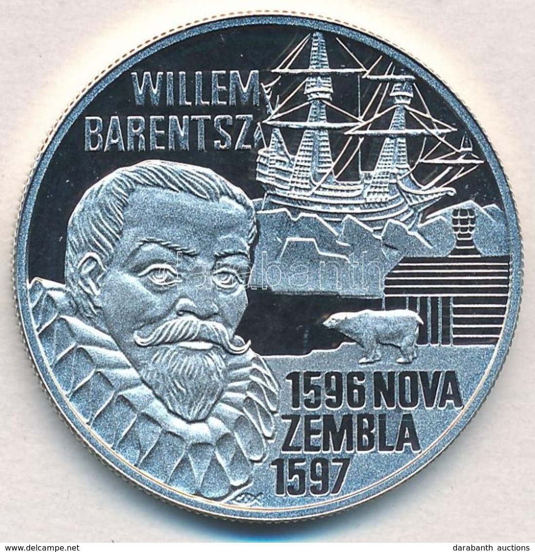 Hollandia 1996. 20E Ag 'Willem Barentsz' Tanúsítvánnyal, Dísztokban T:PP
Netherlands 1996. 20 Euro Cu-Ni 'Willem Barents - Sin Clasificación