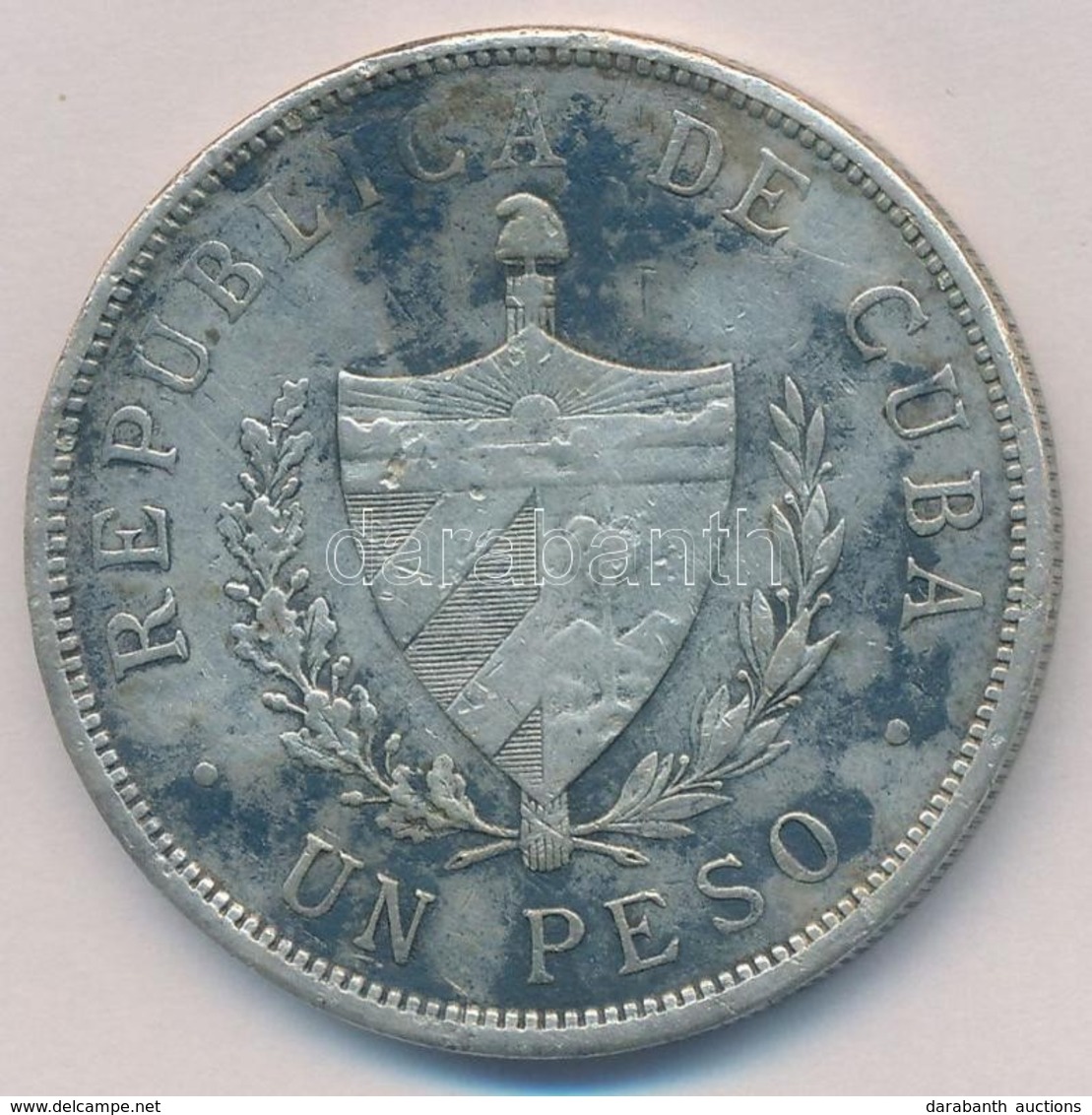 Kuba 1932. 1P A T:2 Patina
Cuba 1932. 1 Peso Ag C:XF Patina
Krause KM#15.2 - Sin Clasificación