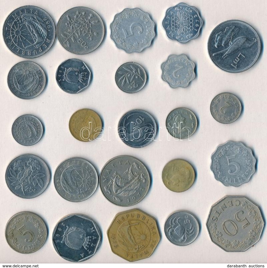 Málta 24db-os Vegyes érme Tétel T:2,2-
Malta 24pcs Of Mixed Coins C:XF,VF - Unclassified