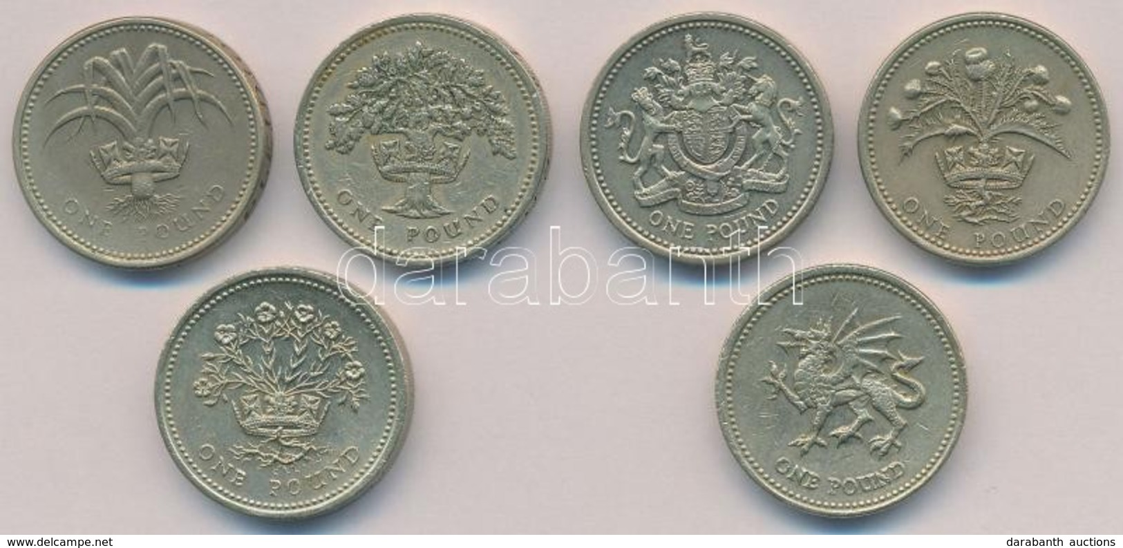 Nagy-Britannia 1985-1995. 1Ł (6xklf) T:2,2-
Great Britain 1985-1995. 1 Pound (6xdiff) C:XF,VF - Sin Clasificación
