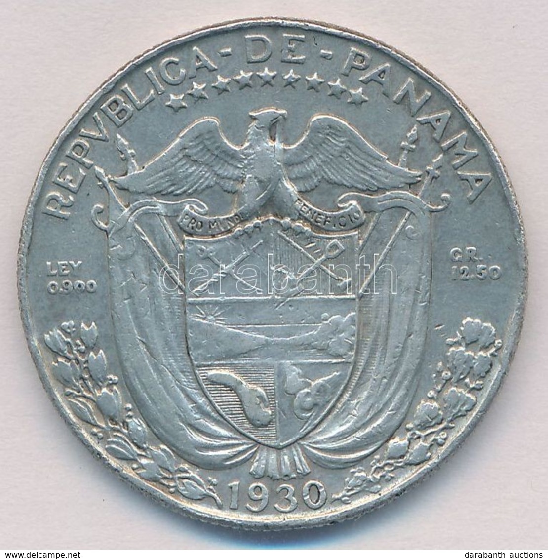 Panama 1930. 1/2B Ag T:2
Panama 1930. 1/2 Balboa Ag C:XF - Unclassified