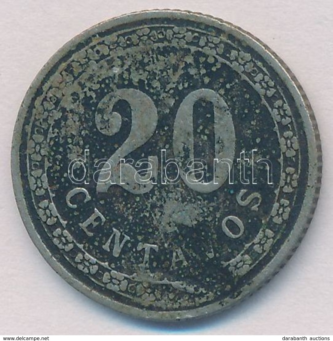 Paraguay 1908. 20c Cu-Ni T:2- Patina
Paraguay 1908. 20 Centavos Cu-Ni C:VF Patina
Krause KM#11 - Non Classés