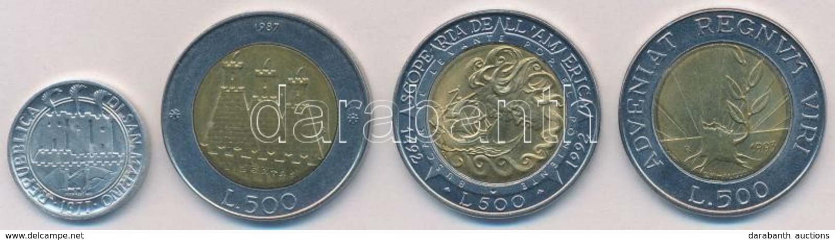 San Marino 1977. 1L Al 'FAO' + 1987-1993. 500L (3xklf) Forgalmi Emlékkiadások T:1-,2
San Marino 1977. 1 Lire Al 'FAO' 3  - Unclassified