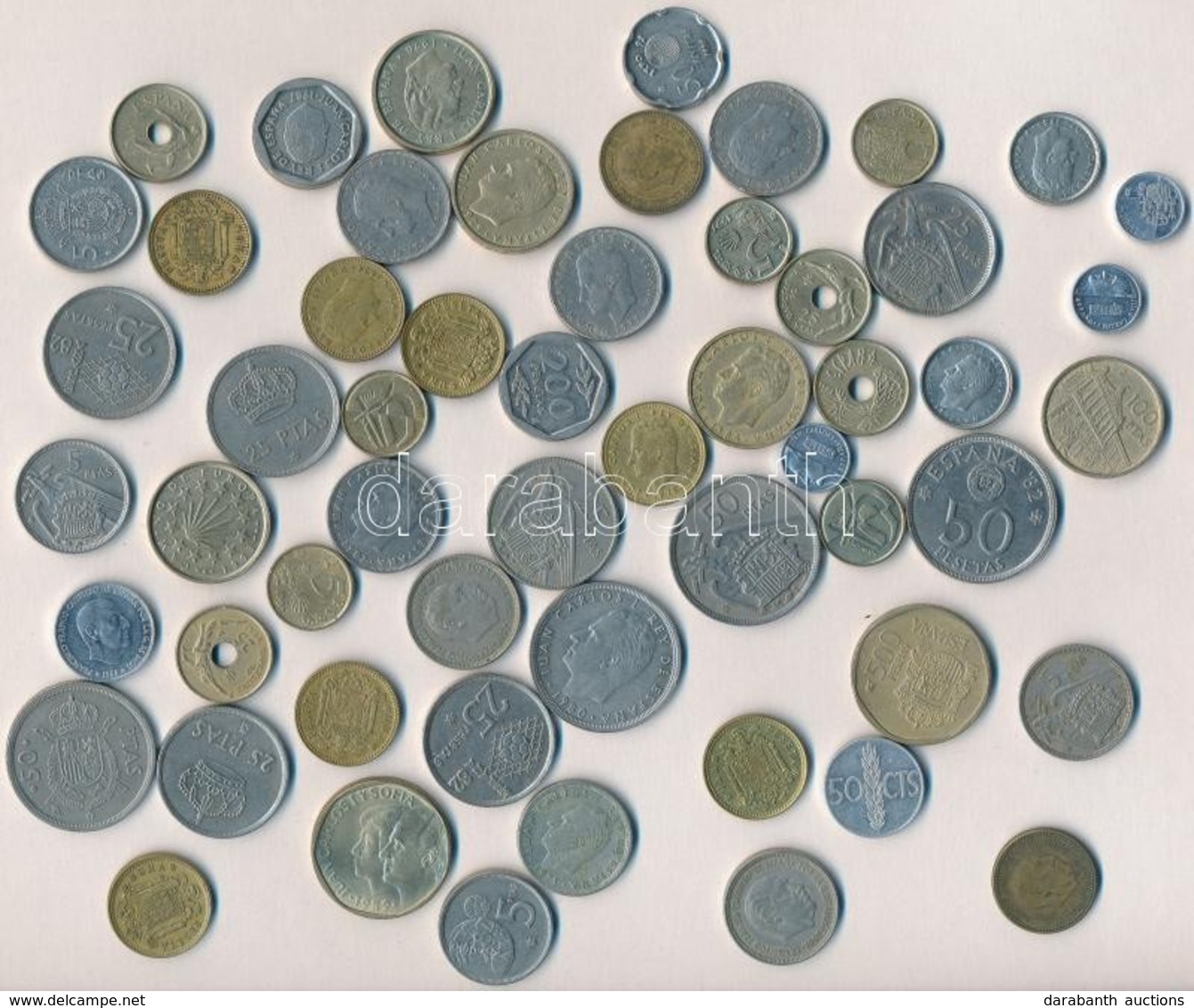 Spanyolország 53db-os Vegyes érme Tétel T:2,2-
Spain 53pcs Of Mixed Coins C:XF,VF - Unclassified