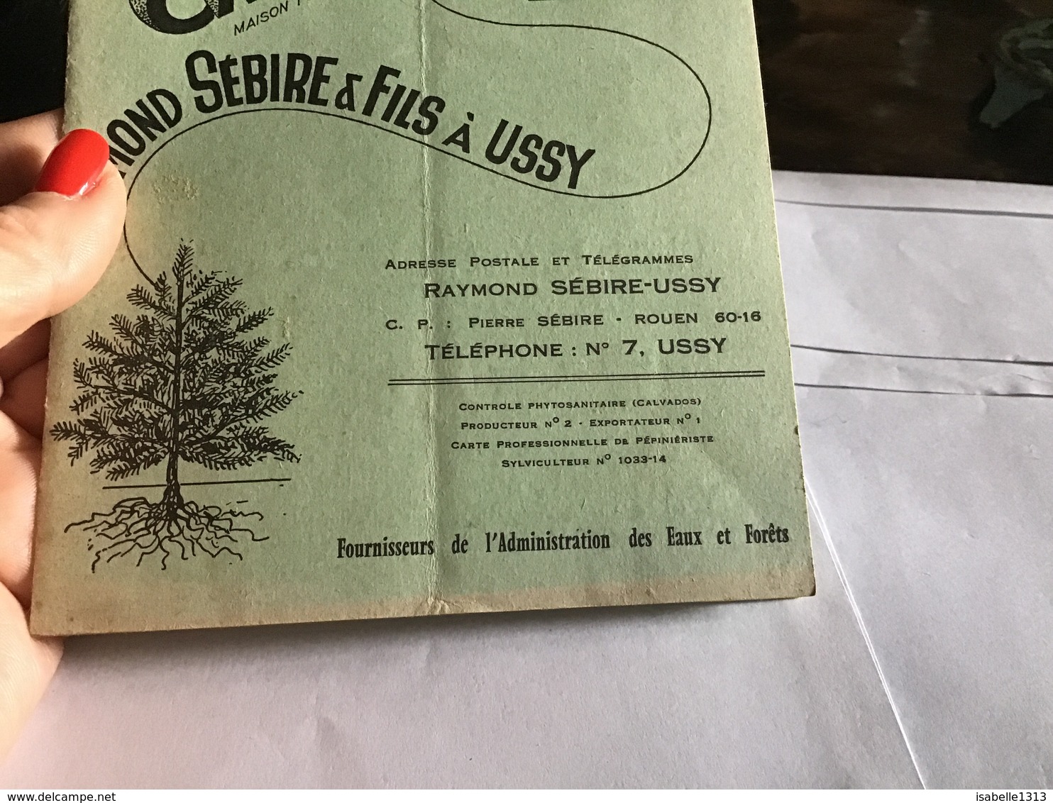 Pépinière De La Chesnaye Calvados 1958 1959 Ussy Fournisseur De L’administration Des Eaux Et Forêts - Agriculture