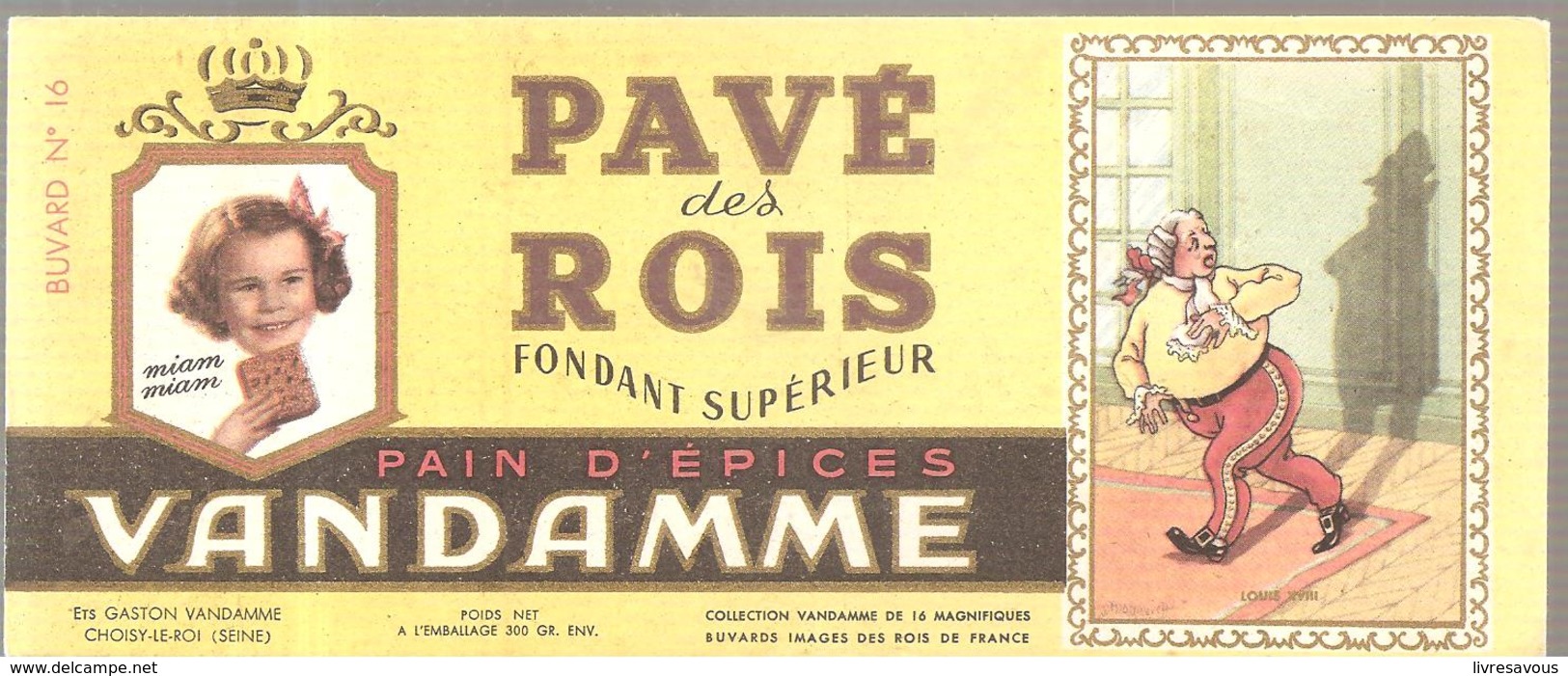 Buvard VANDAMME PAIN D'EPICES PAVE Des ROIS Buvard N°16 - Pain D'épices