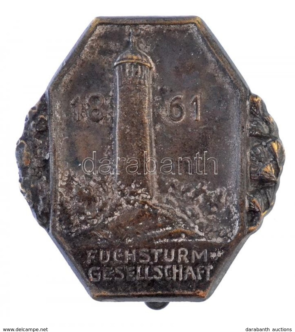 Németország DN 'Rókatorony Társaság 1861' Fém Jelvény, Hátoldalán 'Wernstein Jena' (26x27mm) T:2
Germany ND 'Fox Tower S - Unclassified