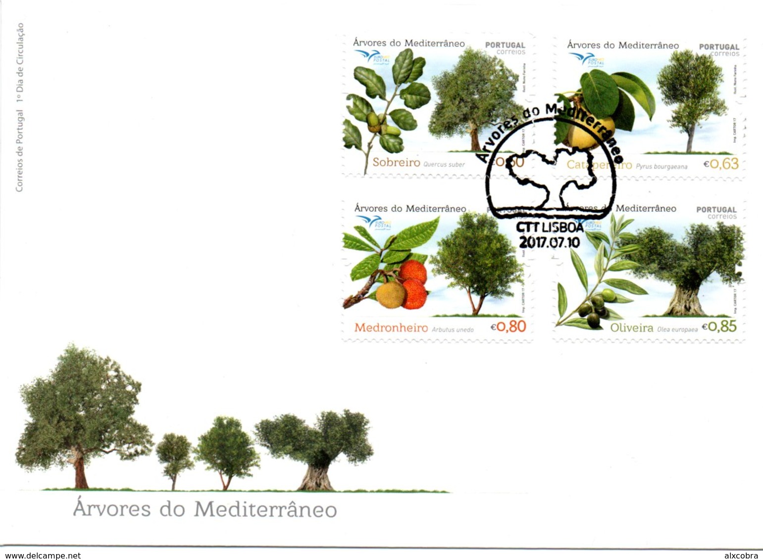 Portugal Euromed 2017 Trees FDC - FDC