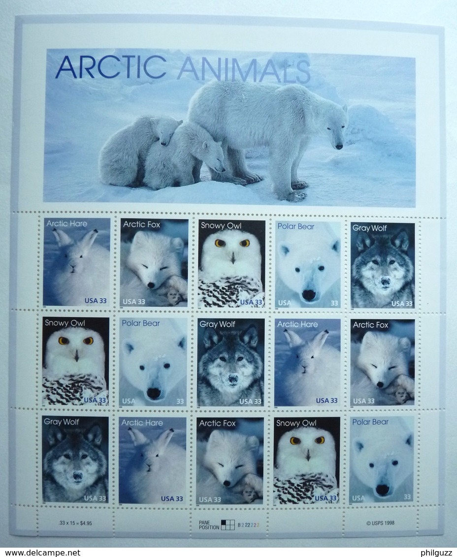 BLOC FEUILLET USA  TIMBRES ARTIC ANIMALS - ANNIMAUX ARTIQUES 1999 - Unused Stamps
