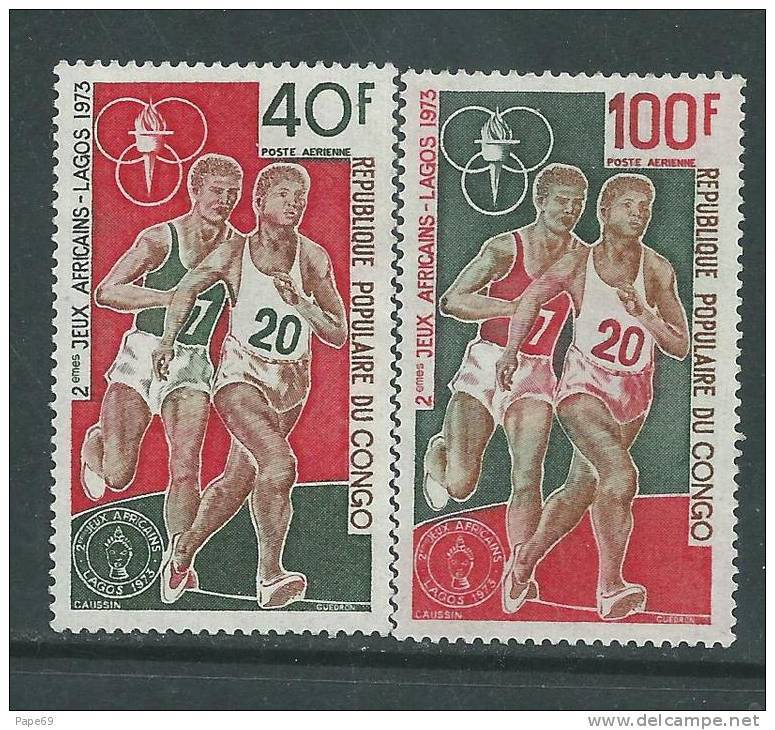 Congo PA N° 182 / 83  X  2ème Jeux Africains à Lagos La Paire Trace De Charnière Sinon TB - Mint/hinged