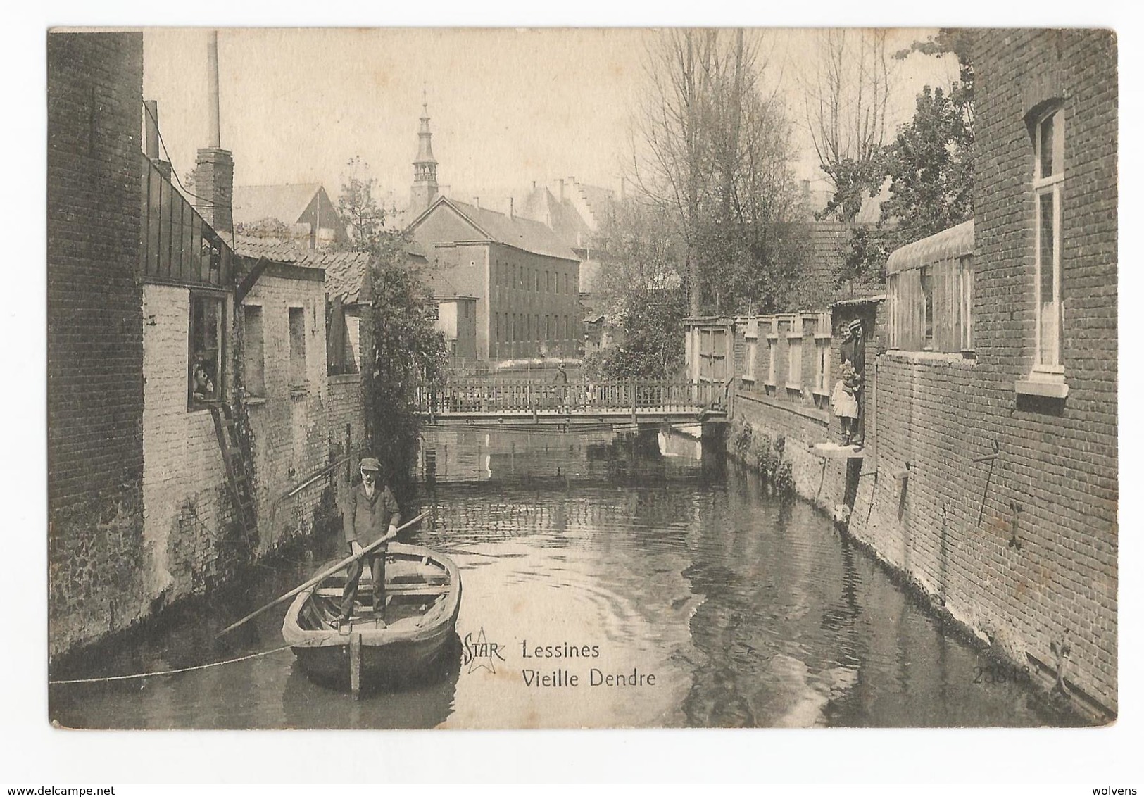 Lessines Barque Sur La Vieille Dendre Carte Postale Ancienne Animée - Lessines