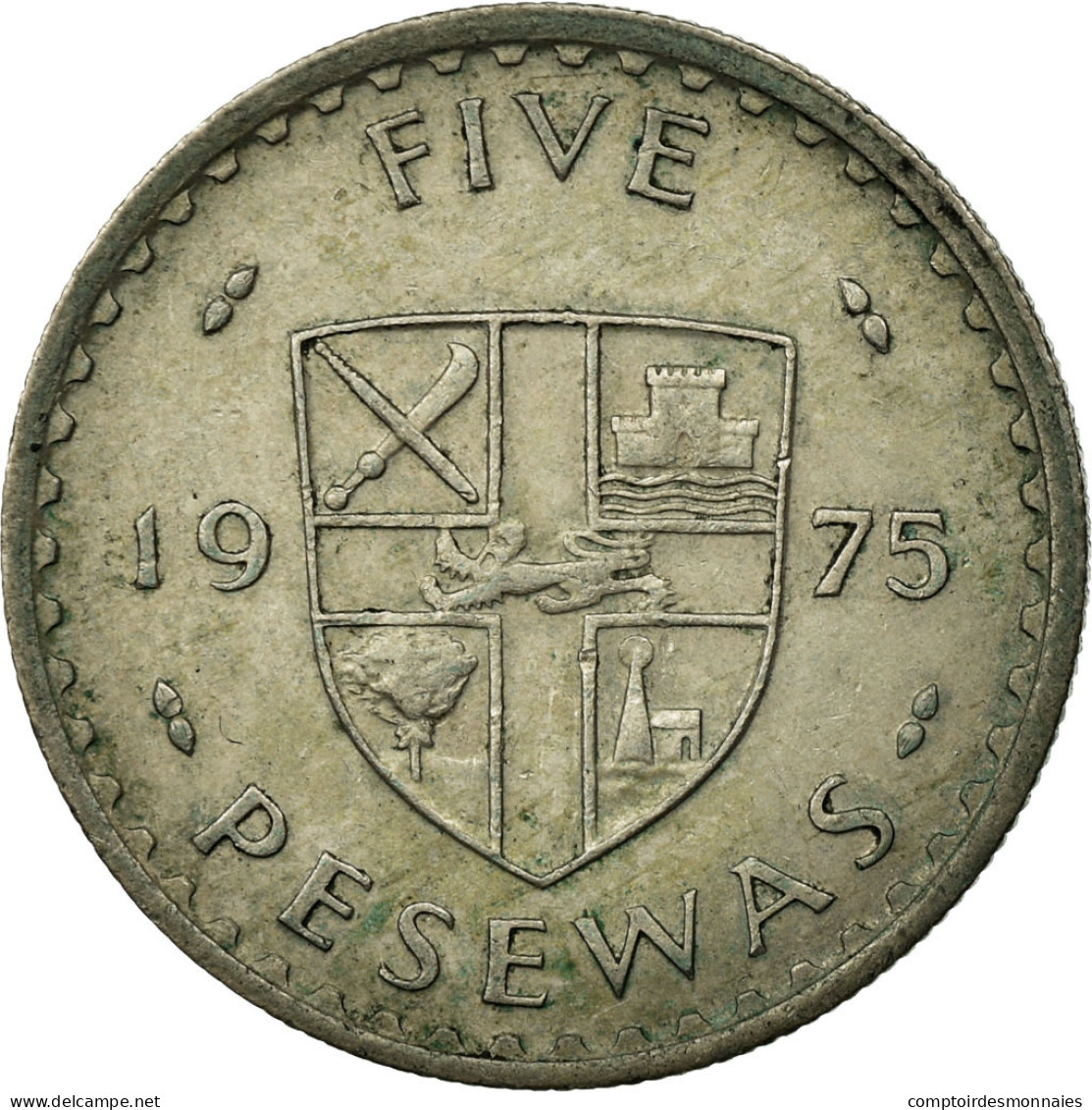 Monnaie, Ghana, 5 Pesewas, 1975, TTB, Copper-nickel, KM:15 - Ghana