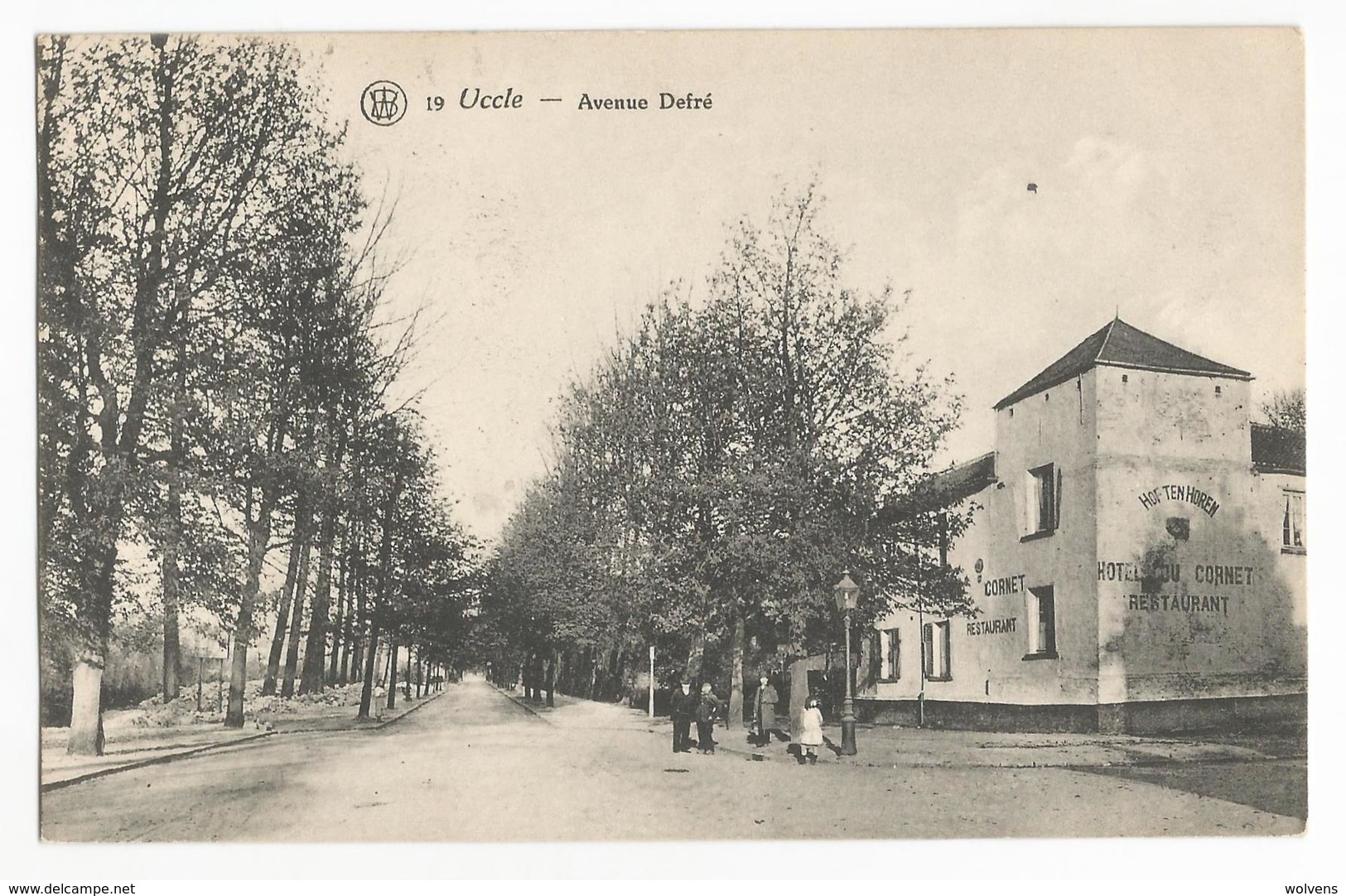 Uccle Avenue Defré Hôtel Du Cornet Carte Postale Ancienne Animée Hof Ten Horen - Uccle - Ukkel