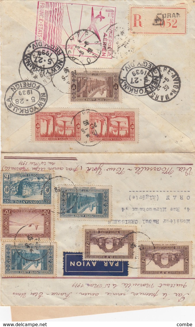 LETTRE. COVER. FIRST FLIGHT FRENCH ALGERIA 1939 - Sonstige & Ohne Zuordnung