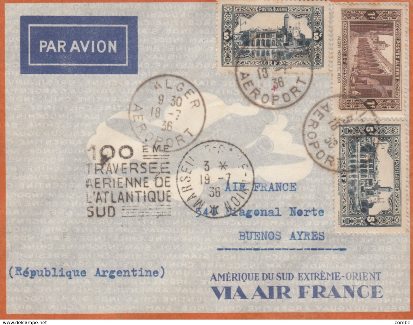 LETTRE. COVER. FIRST FLIGHT FRENCH ALGERIA 1939 - Altri & Non Classificati