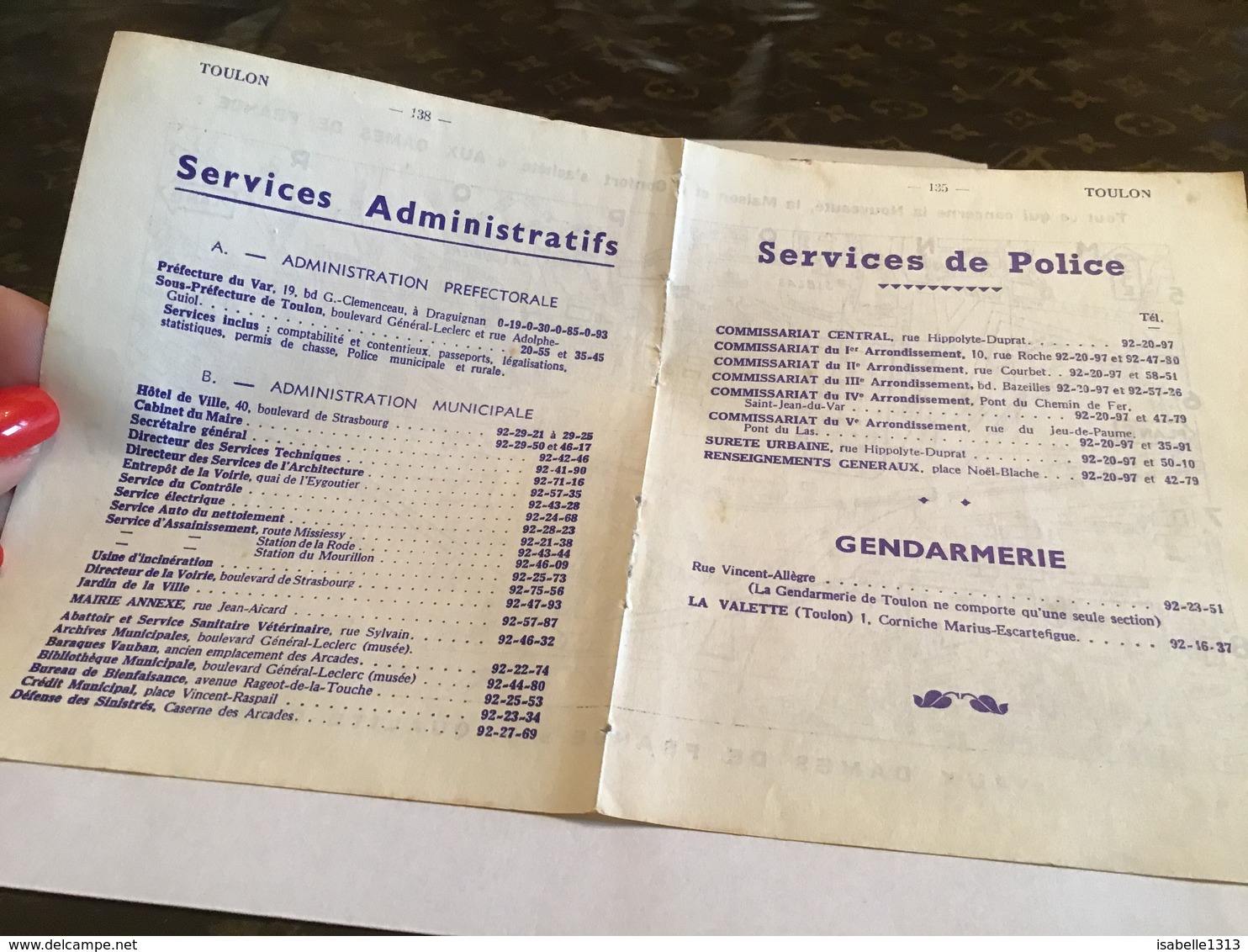 Toulon Service Administratif Services De Police Gendarmerie La Valette Hôtel De Ville Cabinet Du Maire Secrétariat Génér - 1900 – 1949