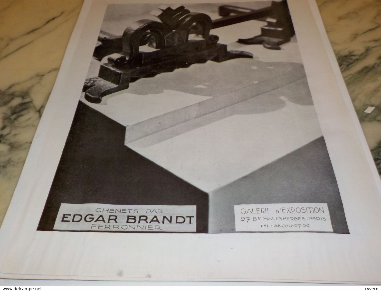 ANCIENNE PUBLICITE MAGASIN LES CHENETS PAR EDGAR BRANDT 1931 - Autres & Non Classés