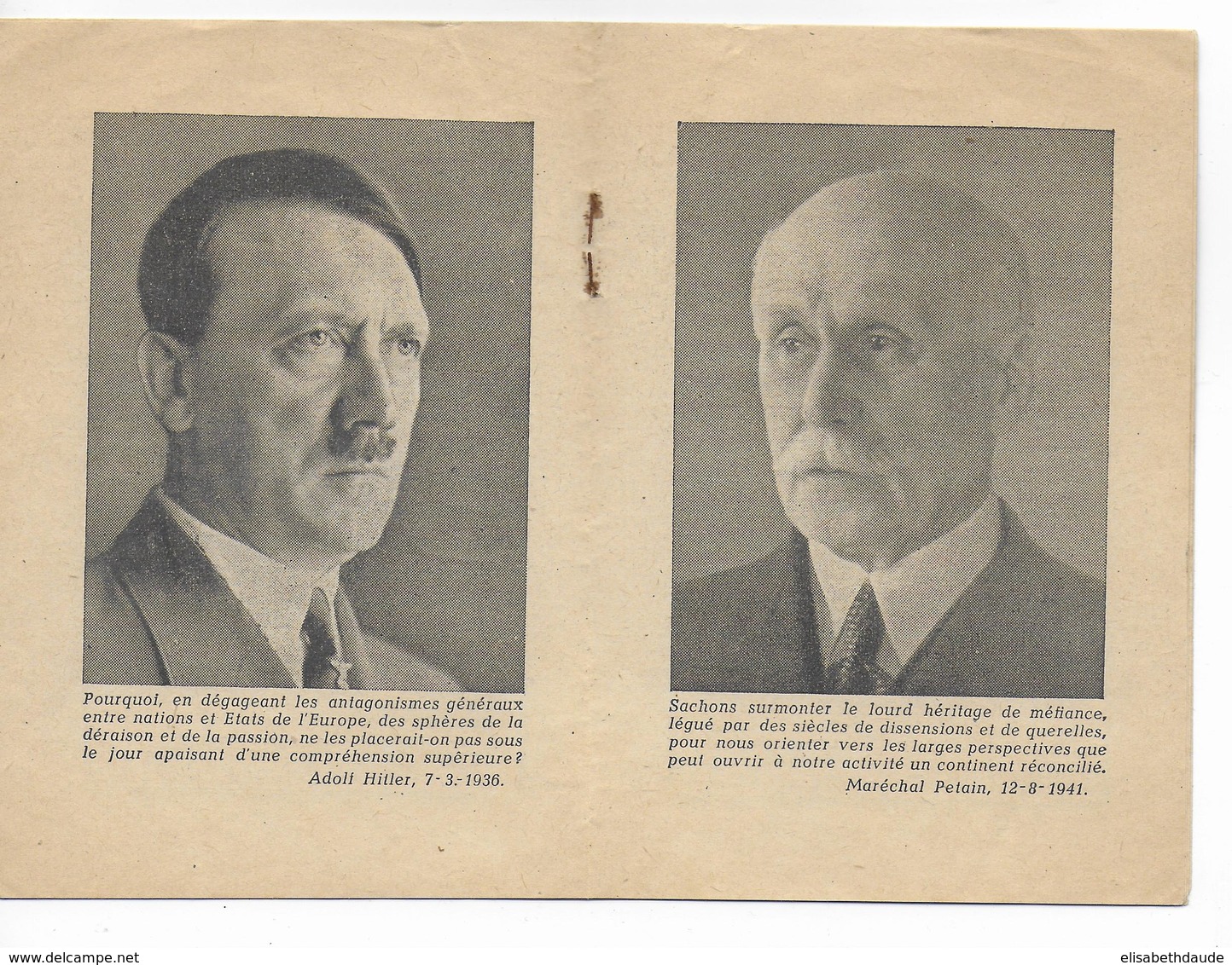 1943 - PROPAGANDE - ALMANACH PRO-COLLABORATION Du "TRAIT D'UNION" (PETAIN ET HITLER à L'INTERIEUR) - Petit Format : 1941-60