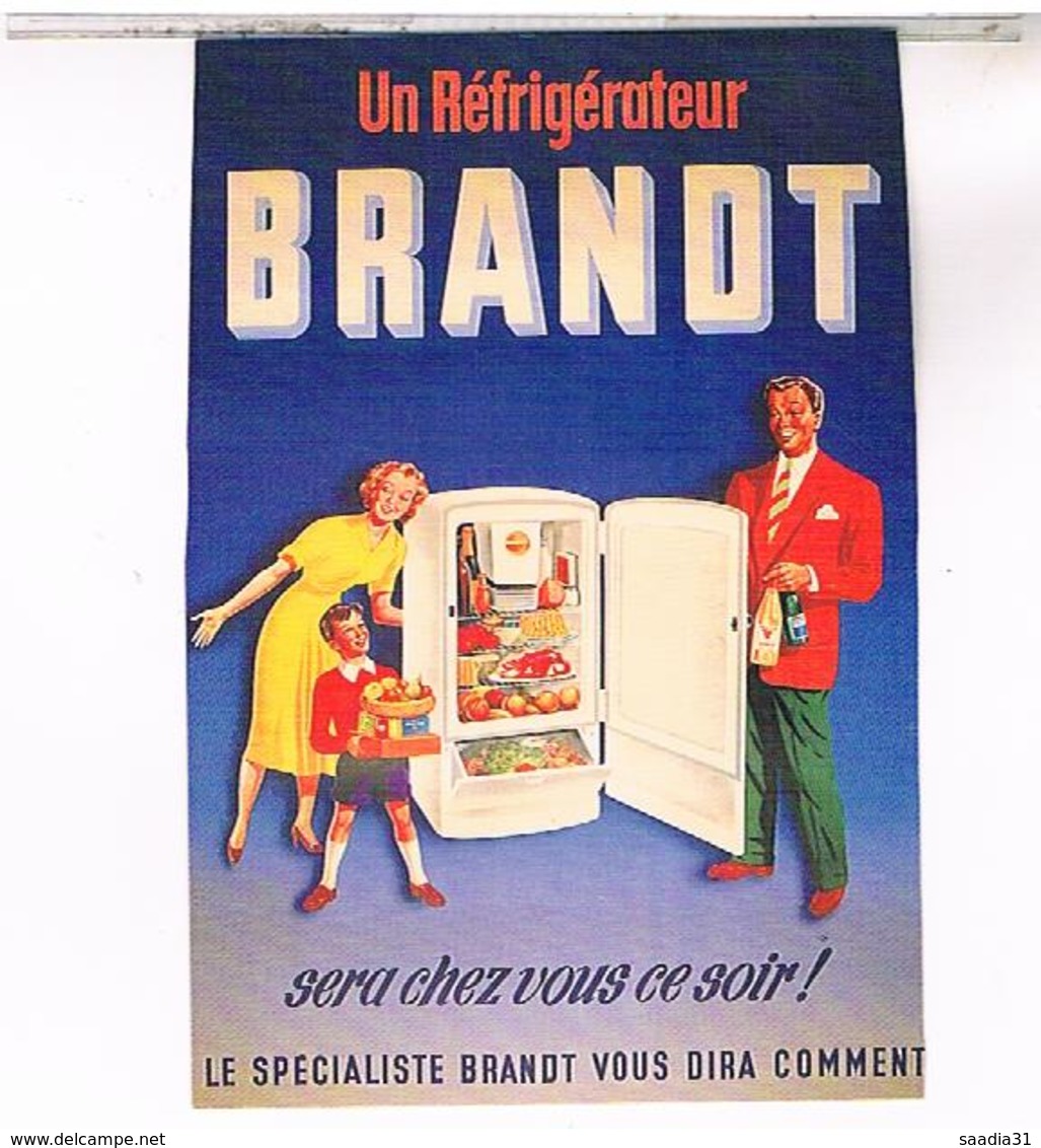 PUBLICITE CPM  REFIGERATEUR BRANDT 1950 - Publicité