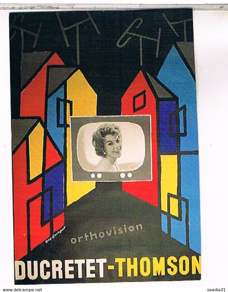 PUBLICITE CPM  TELEVISION  DUCRETET  THOMSON 1960 - Pubblicitari